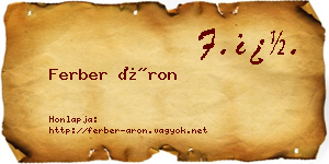 Ferber Áron névjegykártya